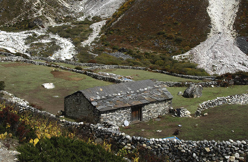 Stone nepalese hut