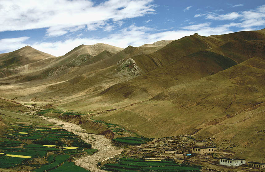 Tibetan grassland and mountains