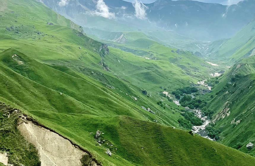 Azerbaijan hills side, green